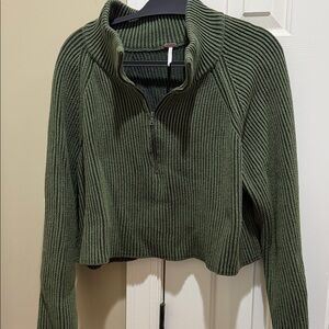 Free People Forest Green Cowl Neck Sweater
